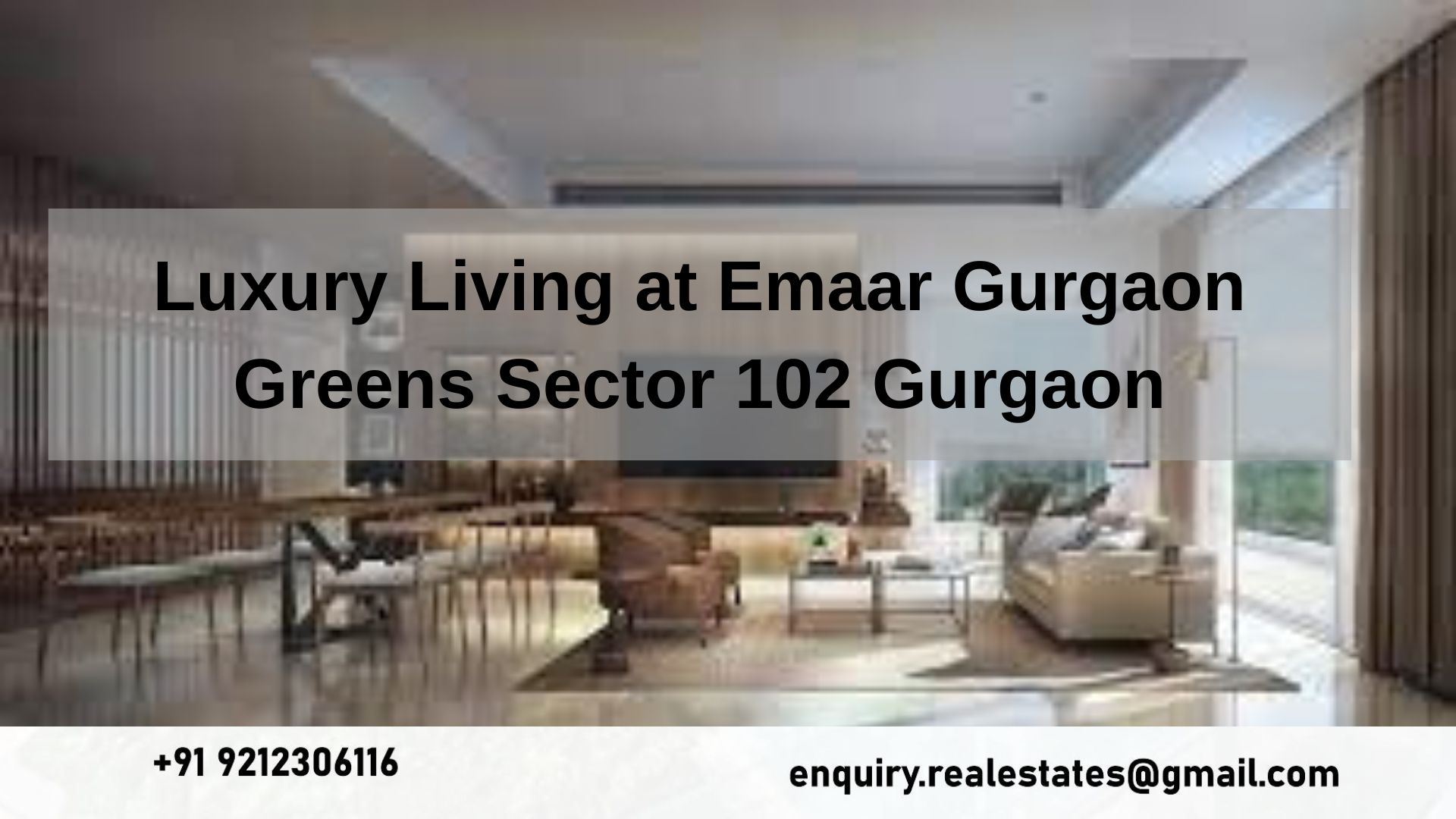 Luxury Living at Emaar Gurgaon Greens Sector 102 Gurgaon